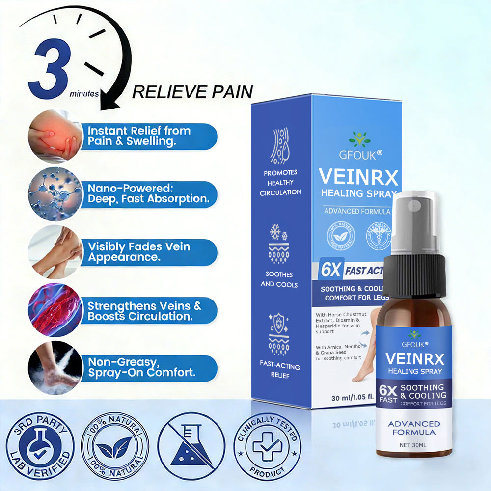 🇦🇺🥇✅🌿GFOUK® VEINRX Healing Spray (Designed for Varicose veins, Spider veins, Deep vein Thrombosis, Chronic venous insufficiency, Venous ulcers, Thrombophlebitis and other venous issues)