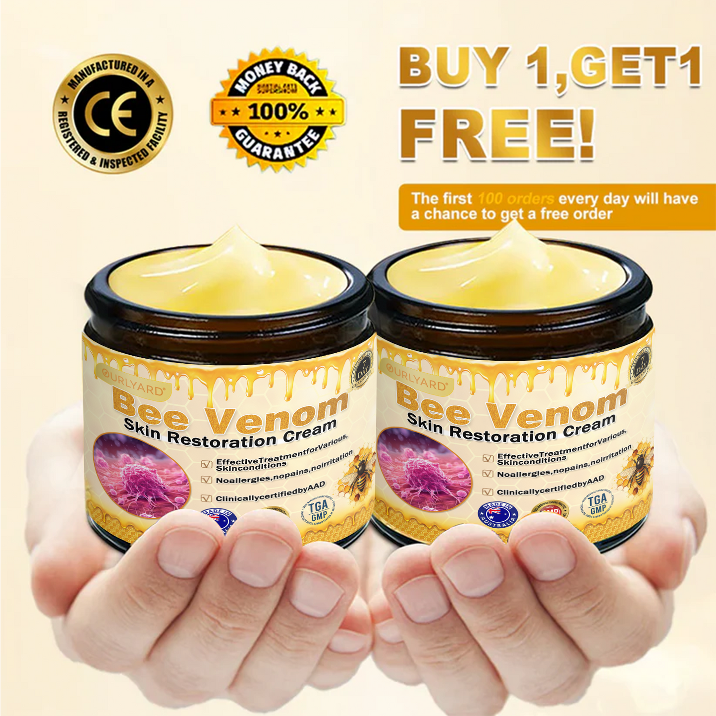 🎁TGA Approved: Ourlyard® Bee Venom Skin Restoration Cream — 🔥Limited Time 80% OFF🔥