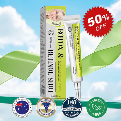 🔥Made and shipped from Australia 💫Rolimey® Botox & Vita-A Retinol Shot Wrinkle-Lift Tightening cream - Last Day Promotion 70% OFF